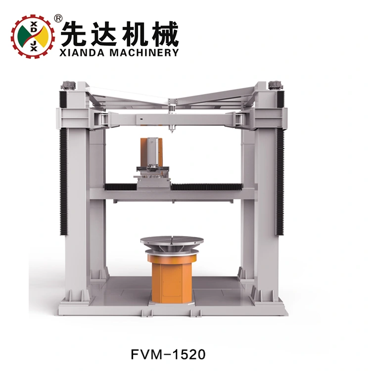 4-assige verticale CNC-steengraveermachine voor 3D-beelden en kolommen